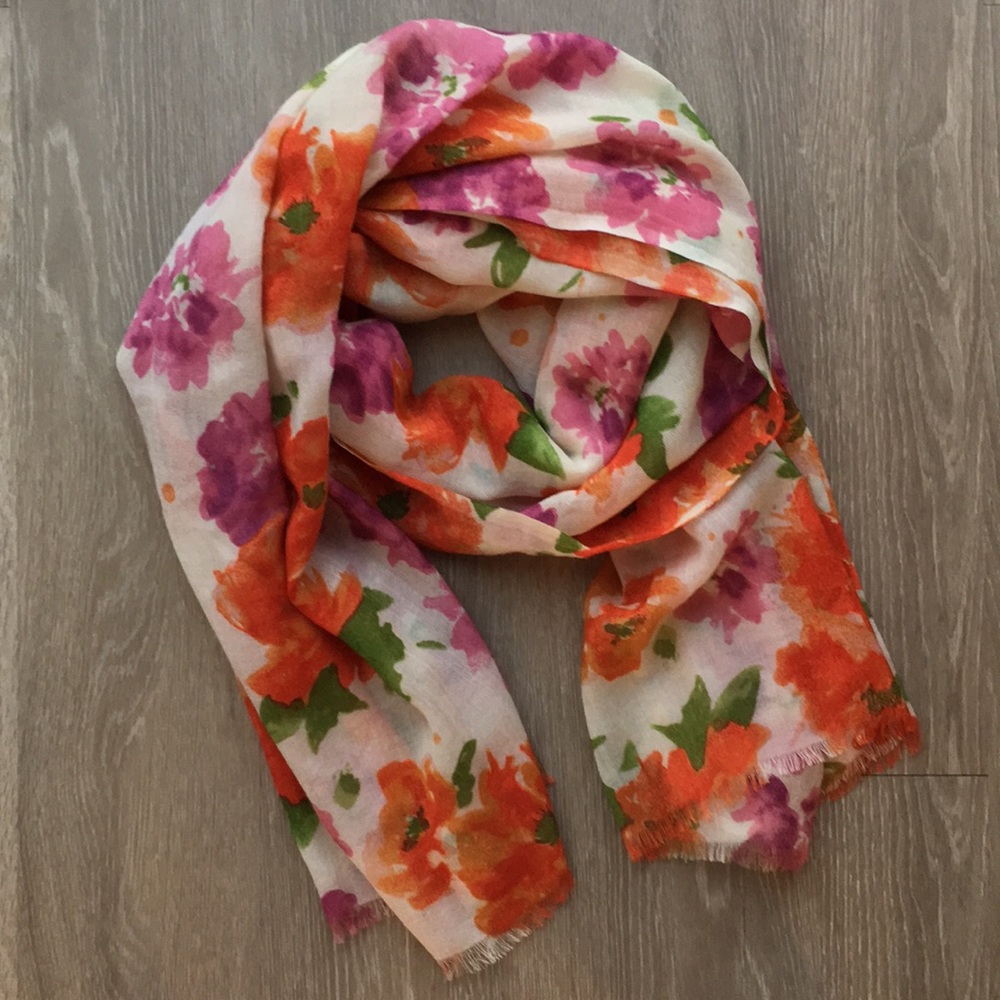 J. Crew large lightweight floral scarf